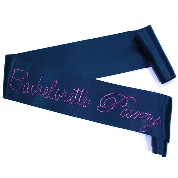 Bachelorette Superstore Sashes Pink Rhinestone 'Bachelorette Party' Black Sash 1 Bachelorette Superstore Sashes Pink Rhinestone 'Bachelorette Party' Black Sash