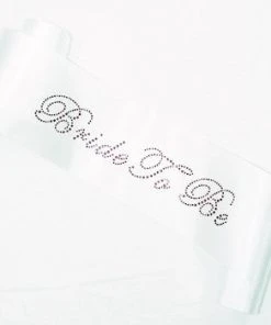 Bachelorette Superstore White W/ Pink Rhinestone Sash- Bride To Be