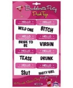 Bachelorette Superstore Bachelorette Party Static Cling Drink Tags, 16 Ct