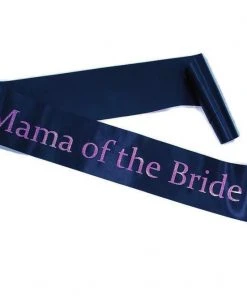 Bachelorette Superstore Sashes Satin Black W/ Pink 'Mama Of The Bride' Sash, 1 Pc