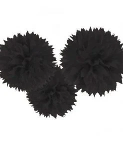 Bachelorette Superstore Black Fluffy Decorations, 3 Pk