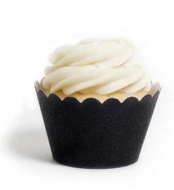 Bachelorette Superstore $1.99 And Under Cupcake Wrapper Reusable- Black Glitter, 12ct.