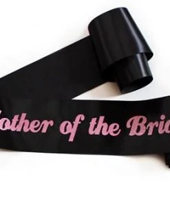 Bachelorette Superstore Glittering Black/Pink "Mother Of The Bride" Sash