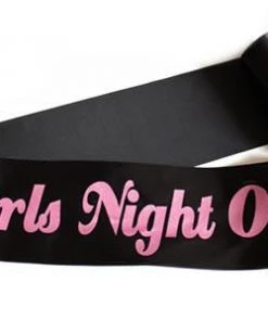 Bachelorette Superstore Glittering Black/Pink "Girls Night Out" Sash Sashes
