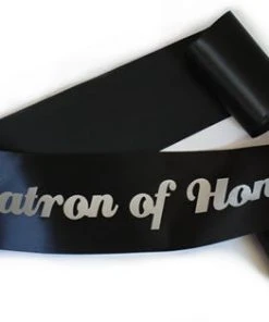 Bachelorette Superstore Glittering Black/Silver "Matron Of Honor" Sash Sashes