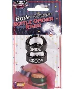 Bachelorette Superstore Bride & Groom Bottle Opener Rings Drink'n Goods