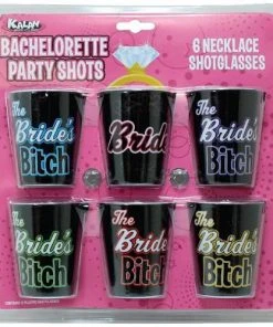 Bachelorette Superstore Bride's Bitches Shot Necklaces, 6 Pk