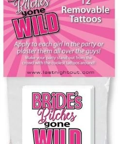 Bachelorette Superstore Bride's Bitches Gone Wild Tattoos, 12 Pk $1.99 And Under