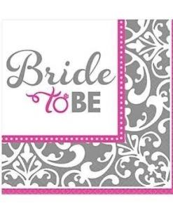 Bachelorette Superstore Classic Bride Metallic Design Napkins, Bev. 16ct.