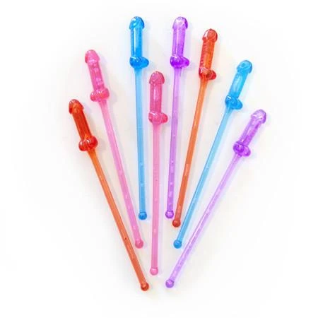 Bachelorette Superstore Pecker Drink Stirrers, Pink & Purple, 8 Pk 1 Bachelorette Superstore Pecker Drink Stirrers, Pink & Purple, 8 Pk