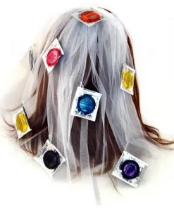 Bachelorette Superstore Condom Veil - WHITE