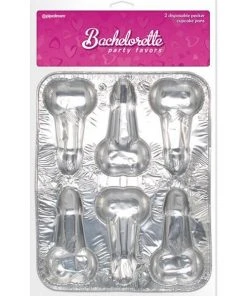 Bachelorette Superstore Disposable Pecker Cupcake Pan, 2 Pk Bakeware