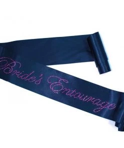 Bachelorette Superstore Pink Rhinestone 'Brides Entourage' Black Sash