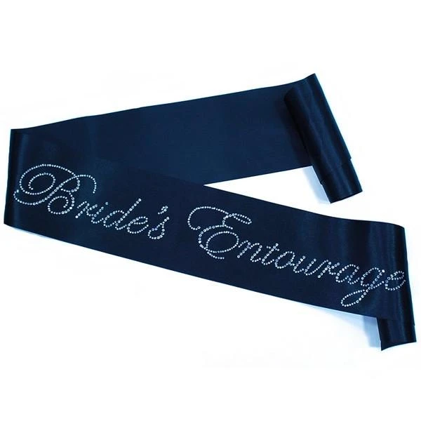 Bachelorette Superstore Rhinestone 'Brides Entourage' Black Sash 1 Bachelorette Superstore Rhinestone 'Brides Entourage' Black Sash