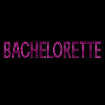 Bachelorette Superstore Pink Rhinestone Block "BACHELORETTE" Tank Top Or T-shirt 1 Bachelorette Superstore Pink Rhinestone Block "BACHELORETTE" Tank Top Or T-shirt