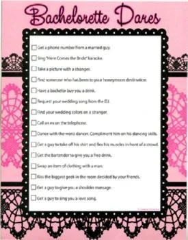 Bachelorette Superstore Dare To Do It Checklist 1 Bachelorette Superstore Dare To Do It Checklist
