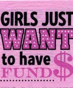 Bachelorette Superstore Girl's Just Want To Have Fund$ Napkin, 30 Pk