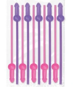 Bachelorette Superstore Partyware Cock-tail Stirrer/ Mini Straws, 10 Pc