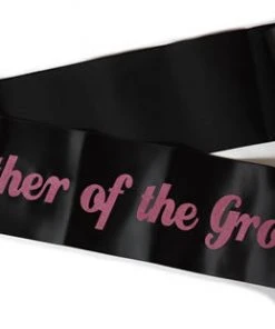 Bachelorette Superstore Glittering Black/Pink "Mother Of The Groom" Sash