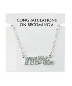 Bachelorette Superstore Silver Mrs. Necklace- On Congratulations Card $1.99 And Under