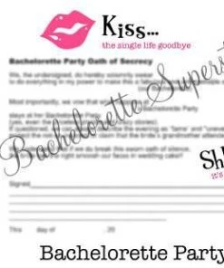 Bachelorette Superstore Bachelorette Party Oath To Secrecy