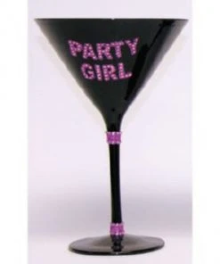 Bachelorette Superstore 'Party Girl' Bling Martini Glass Drink'n Goods