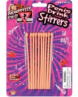 Bachelorette Superstore Penis Drink Stirrers, 10 Pk Drink'n Goods 1 Bachelorette Superstore Penis Drink Stirrers, 10 Pk Drink'n Goods