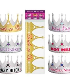Bachelorette Superstore New Arrivals Bachelorette Party Personality Party Crowns- 6 Pc