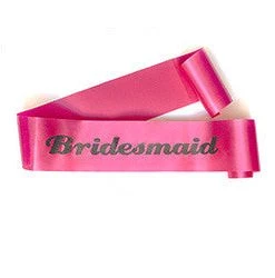 Bachelorette Superstore Glittering Hot Pink/Black "Bridesmaid" Sash Sashes
