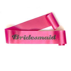 Bachelorette Superstore Glittering Hot Pink/Black "Bridesmaid" Sash Sashes 1 Bachelorette Superstore Glittering Hot Pink/Black "Bridesmaid" Sash Sashes