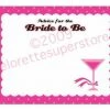 Bachelorette Superstore Bride To Be Martini Advice Cards, 20 Cards