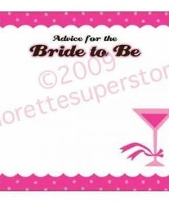 Bachelorette Superstore Bride To Be Martini Advice Cards, 20 Cards