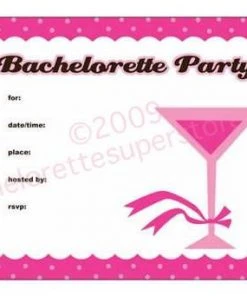 Bachelorette Superstore $1.99 And Under Pink Martini Invitations