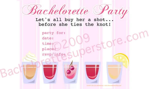 Bachelorette Superstore $1.99 And Under Pink Shot Glass Invitations, 10 Pk 1 Bachelorette Superstore $1.99 And Under Pink Shot Glass Invitations, 10 Pk