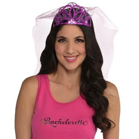 Bachelorette Superstore Sassy Bride Pink Tiara & Veil New Arrivals 1 Bachelorette Superstore Sassy Bride Pink Tiara & Veil New Arrivals