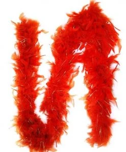 Bachelorette Superstore Feather Boa W/ Sparkles, Red