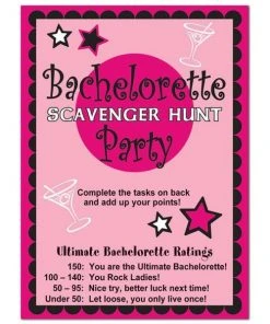 Bachelorette Superstore $1.99 And Under Bachelorette Party Scavenger Hunt Game, 8 Pk