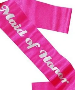 Bachelorette Superstore Sashes Glittering Hot Pink/Silver Maid Of Honor Sash