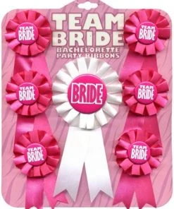 Bachelorette Superstore Team Bride Ribbon Set, 7 Pc