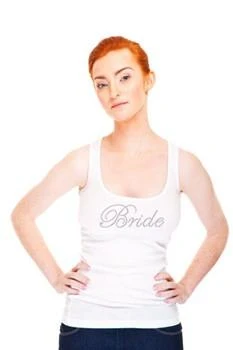 Bachelorette Superstore Rhinestone 'Bride' Tank Top Or T-shirt Party Attire 2 Bachelorette Superstore Rhinestone 'Bride' Tank Top Or T-shirt Party Attire