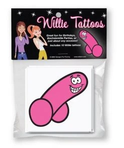 Bachelorette Superstore Willie Tattoos, 10 Pk