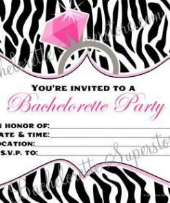 Bachelorette Superstore $1.99 And Under Bachelorette Party Invites - Zebra Stripes