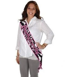 Bachelorette Superstore Sashes Bachelorette Zebra Print Satin Sash